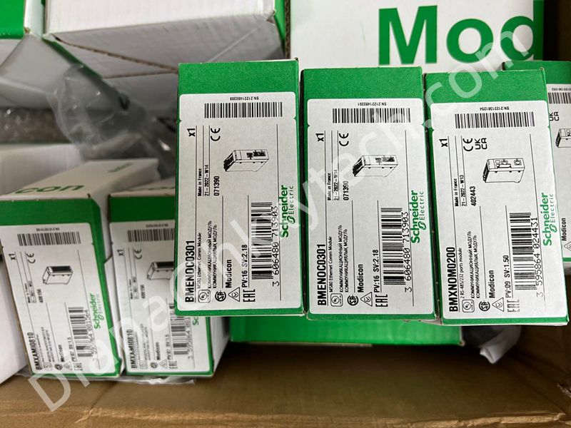 Schneider BMENOC0301 Network module, Modicon M580, Ethernet IP/Modbus TCP. We have BMENOC0301, BMXNOM0200 and BMXAMI0810 in stock for sale.