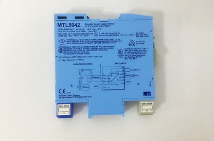 Reliable MTL MTL5042 Intrinsically Safe Repeater Power Supply for 4-20 mA Smart Transmitters, Floating Signal Isolation and Hazardous-Area Process Loops